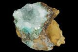 Quartz on Chrysocolla - Peru #98084-1